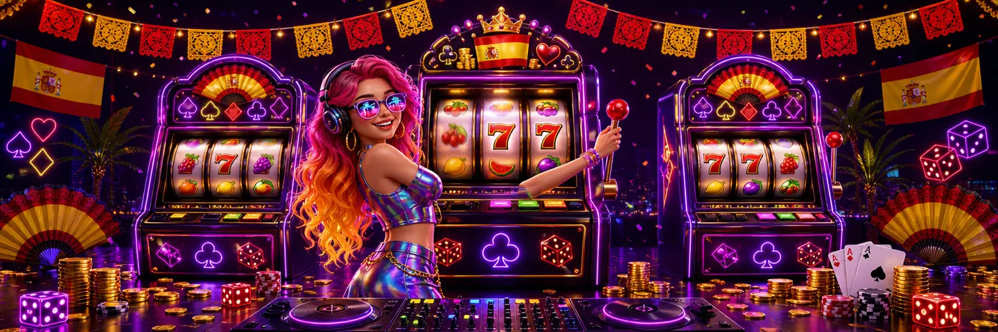 Tragaperras neón en el casino Slotrave España